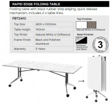 Rapid Edge Folding Table Range And Specifications
